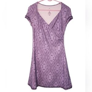 PrAna Breathe Faux Wrap Dress Size XS Purple